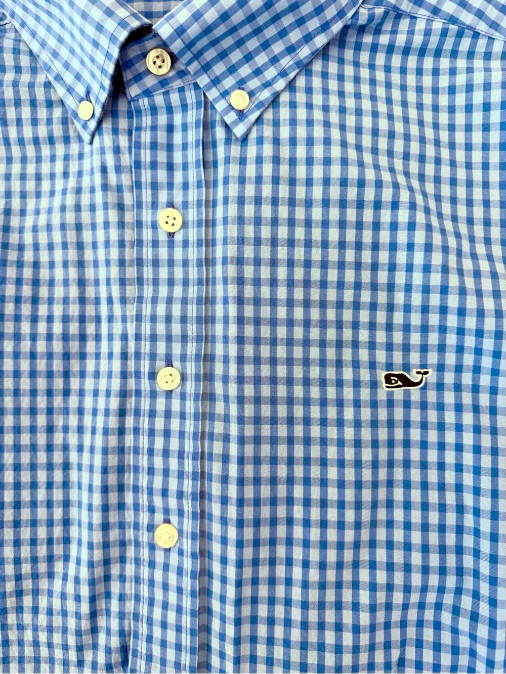 Vineyard Vines Blue and White Gingham Button-Down Shirt